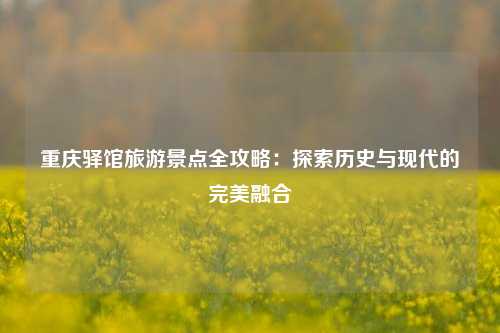 重庆驿馆旅游景点全攻略：探索历史与现代的完美融合