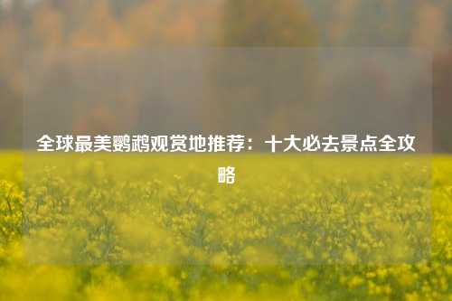 全球最美鹦鹉观赏地推荐：十大必去景点全攻略